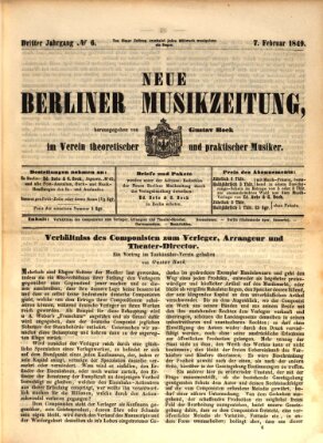 Neue Berliner Musikzeitung Mittwoch 7. Februar 1849