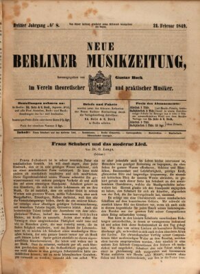 Neue Berliner Musikzeitung Mittwoch 21. Februar 1849