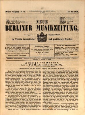 Neue Berliner Musikzeitung Mittwoch 23. Mai 1849