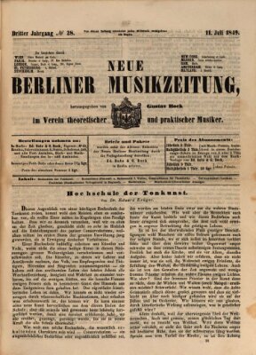 Neue Berliner Musikzeitung Mittwoch 11. Juli 1849