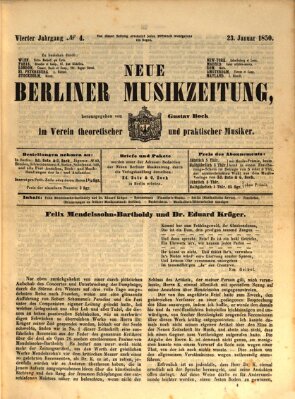 Neue Berliner Musikzeitung Mittwoch 23. Januar 1850