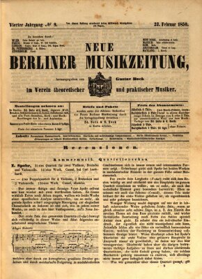 Neue Berliner Musikzeitung Mittwoch 27. Februar 1850