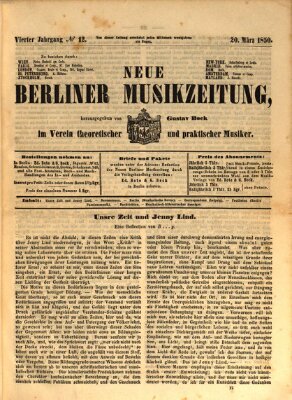 Neue Berliner Musikzeitung Mittwoch 20. März 1850