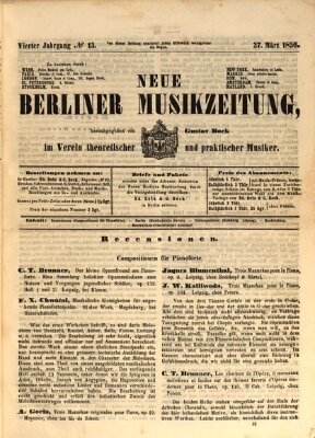 Neue Berliner Musikzeitung Mittwoch 27. März 1850