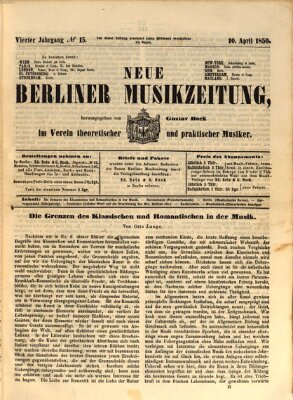 Neue Berliner Musikzeitung Mittwoch 10. April 1850