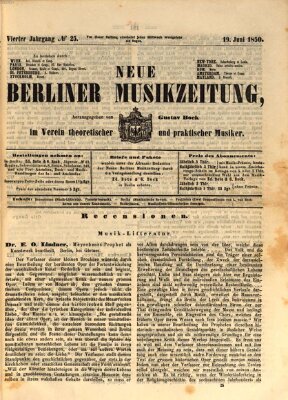 Neue Berliner Musikzeitung Mittwoch 19. Juni 1850