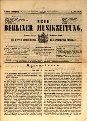 Neue Berliner Musikzeitung Mittwoch 3. Juli 1850