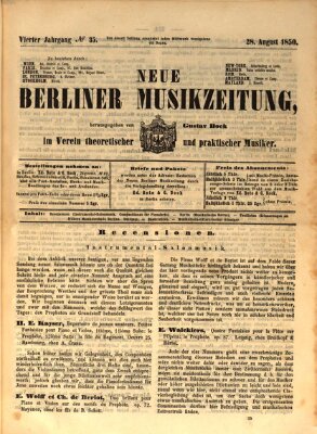 Neue Berliner Musikzeitung Mittwoch 28. August 1850