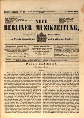 Neue Berliner Musikzeitung Mittwoch 16. Oktober 1850