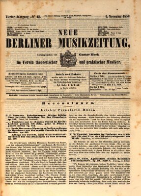 Neue Berliner Musikzeitung Mittwoch 6. November 1850