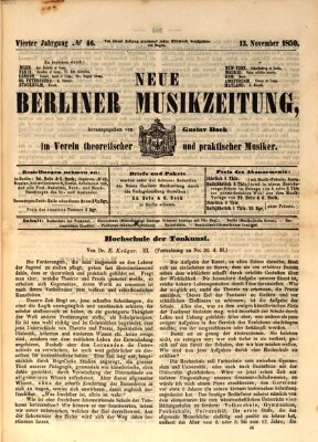 Neue Berliner Musikzeitung Mittwoch 13. November 1850