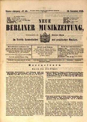 Neue Berliner Musikzeitung Mittwoch 20. November 1850