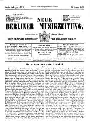 Neue Berliner Musikzeitung Mittwoch 29. Januar 1851