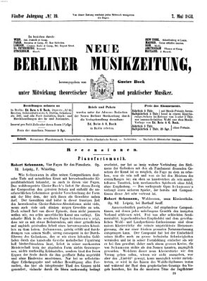 Neue Berliner Musikzeitung Mittwoch 7. Mai 1851