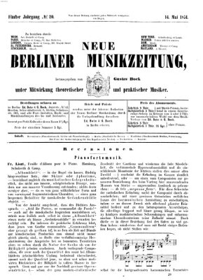 Neue Berliner Musikzeitung Mittwoch 14. Mai 1851