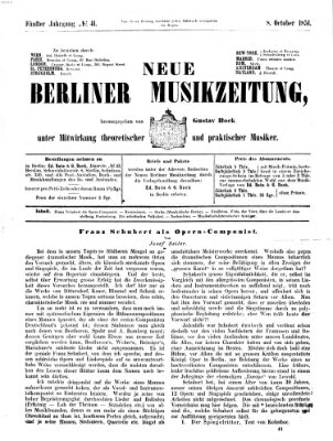 Neue Berliner Musikzeitung Mittwoch 8. Oktober 1851