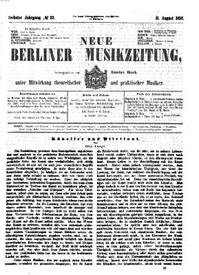 Neue Berliner Musikzeitung Mittwoch 11. August 1852