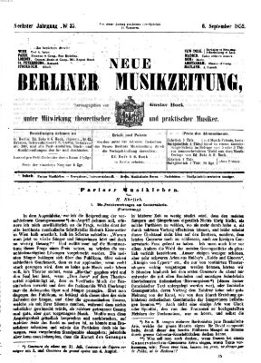 Neue Berliner Musikzeitung Montag 6. September 1852