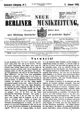 Neue Berliner Musikzeitung Mittwoch 5. Januar 1853