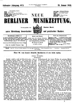 Neue Berliner Musikzeitung Mittwoch 19. Januar 1853