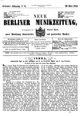 Neue Berliner Musikzeitung Mittwoch 30. März 1853