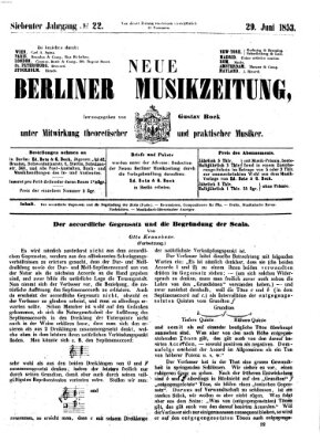 Neue Berliner Musikzeitung Mittwoch 29. Juni 1853