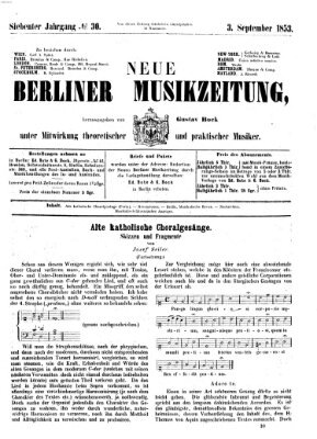 Neue Berliner Musikzeitung Samstag 3. September 1853