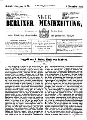 Neue Berliner Musikzeitung Mittwoch 9. November 1853