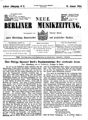 Neue Berliner Musikzeitung Mittwoch 11. Januar 1854