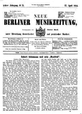 Neue Berliner Musikzeitung Mittwoch 12. April 1854