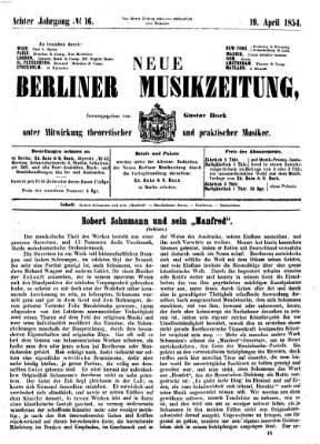 Neue Berliner Musikzeitung Mittwoch 19. April 1854