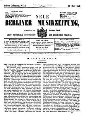 Neue Berliner Musikzeitung Mittwoch 31. Mai 1854