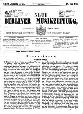 Neue Berliner Musikzeitung Mittwoch 12. Juli 1854