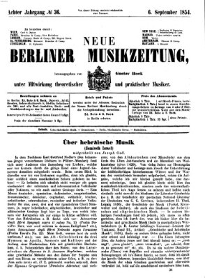 Neue Berliner Musikzeitung Mittwoch 6. September 1854