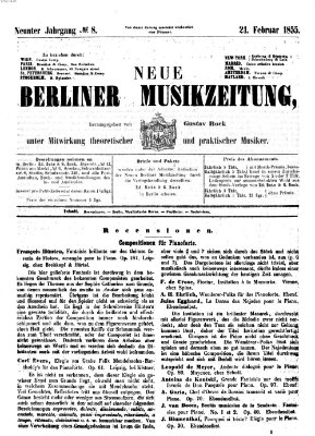 Neue Berliner Musikzeitung Mittwoch 21. Februar 1855