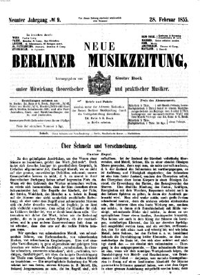 Neue Berliner Musikzeitung Mittwoch 28. Februar 1855