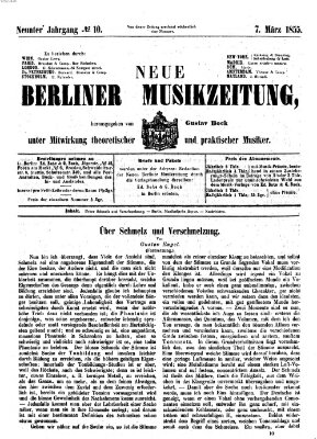 Neue Berliner Musikzeitung Mittwoch 7. März 1855