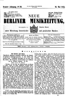 Neue Berliner Musikzeitung Mittwoch 16. Mai 1855