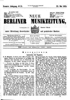 Neue Berliner Musikzeitung Mittwoch 23. Mai 1855