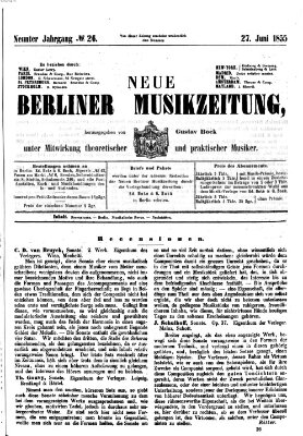 Neue Berliner Musikzeitung Mittwoch 27. Juni 1855