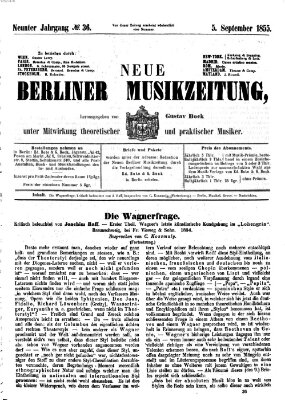 Neue Berliner Musikzeitung Mittwoch 5. September 1855