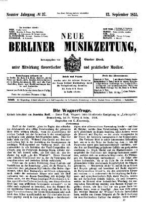 Neue Berliner Musikzeitung Mittwoch 12. September 1855