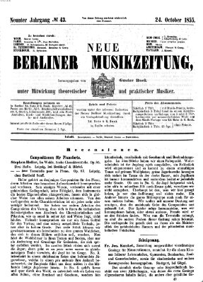 Neue Berliner Musikzeitung Mittwoch 24. Oktober 1855