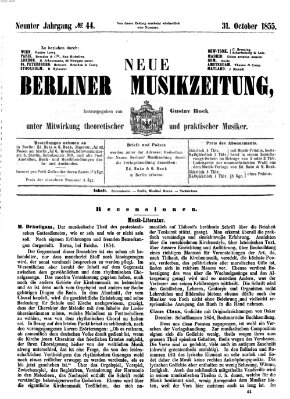 Neue Berliner Musikzeitung Mittwoch 31. Oktober 1855