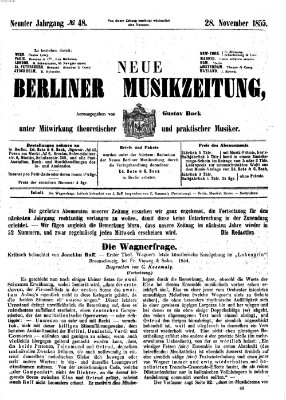 Neue Berliner Musikzeitung Mittwoch 28. November 1855