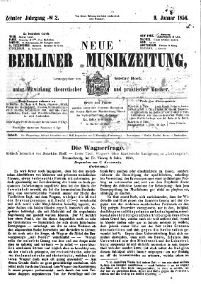 Neue Berliner Musikzeitung Mittwoch 9. Januar 1856