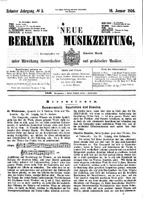 Neue Berliner Musikzeitung Mittwoch 16. Januar 1856