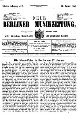 Neue Berliner Musikzeitung Mittwoch 30. Januar 1856