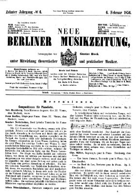 Neue Berliner Musikzeitung Mittwoch 6. Februar 1856