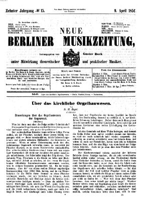 Neue Berliner Musikzeitung Mittwoch 9. April 1856